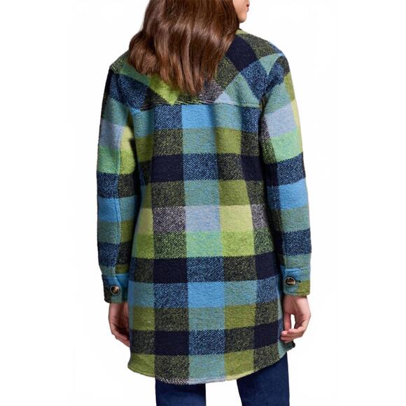 NEW TRIBAL nightfall plaid notch collar jacket in green - Picture 3 of 5